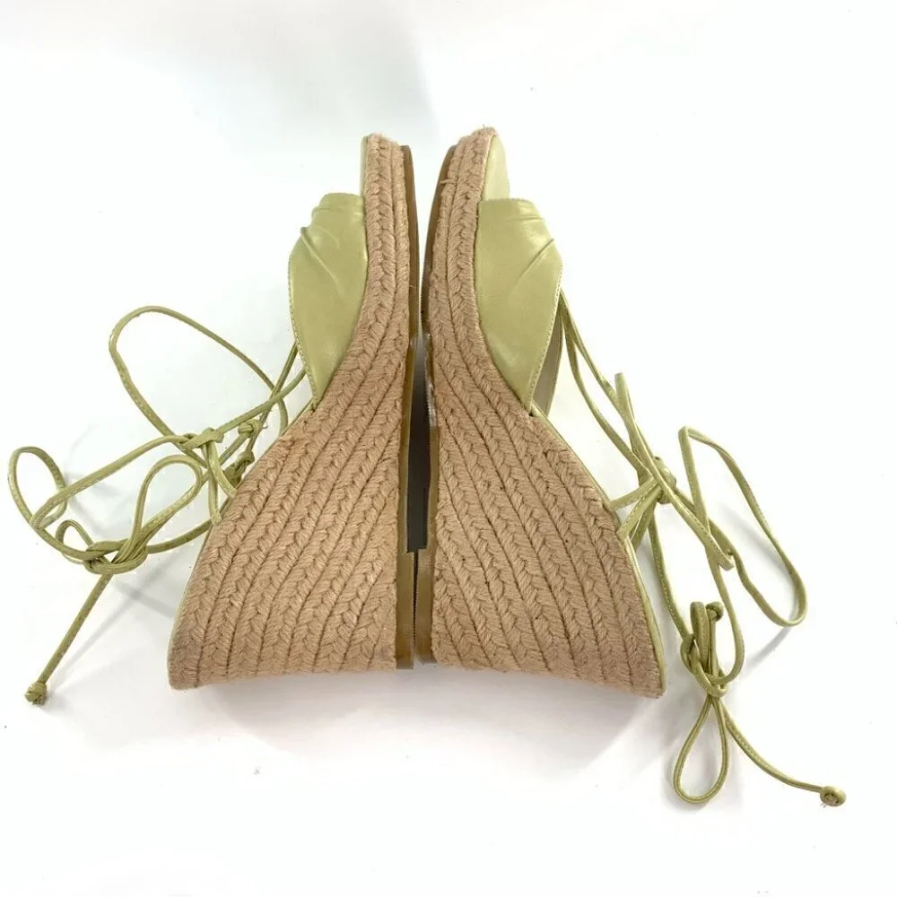 Funky Chunk sandals size 10 green chunky platform Espadrilles vintage 90s y2k
